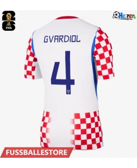 Günstige Kroatien Josko Gvardiol #4 Heimtrikot WM 2026 Kurzarm